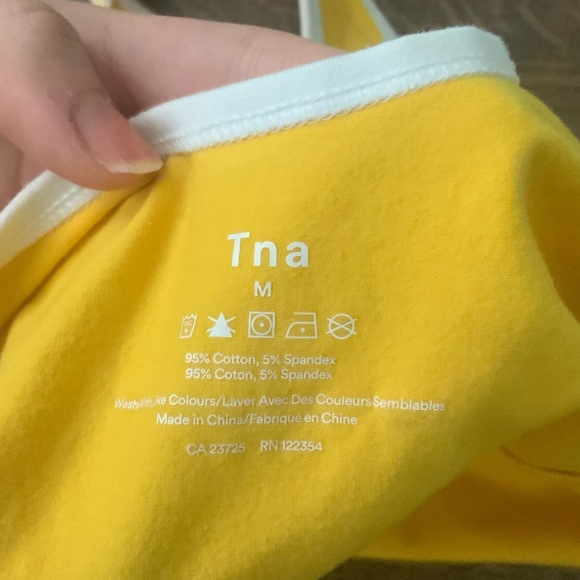 ARITZIA TNA Yellow Logo Bodysuit Women’s Size Medium - Picture 9 of 12